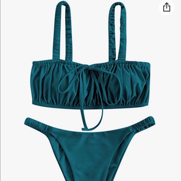 ZAFUL Women's Textured Strapless High Cut Bandeau - Picture 1 of 3